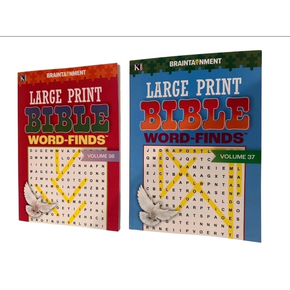 Kappa Bible Word-Finds‎ Large Print Puzzle Books Vol 36 37 Multicolor Excellent